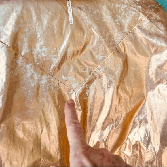 FREE PEOPLE Reversible Puffer Olive Green Metallic Rose Gold OVERSIZED - Picture 12 of 15